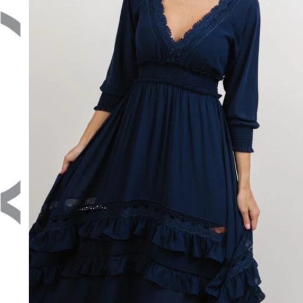 Baltic Born Deep Blue Long Sleeve Dress